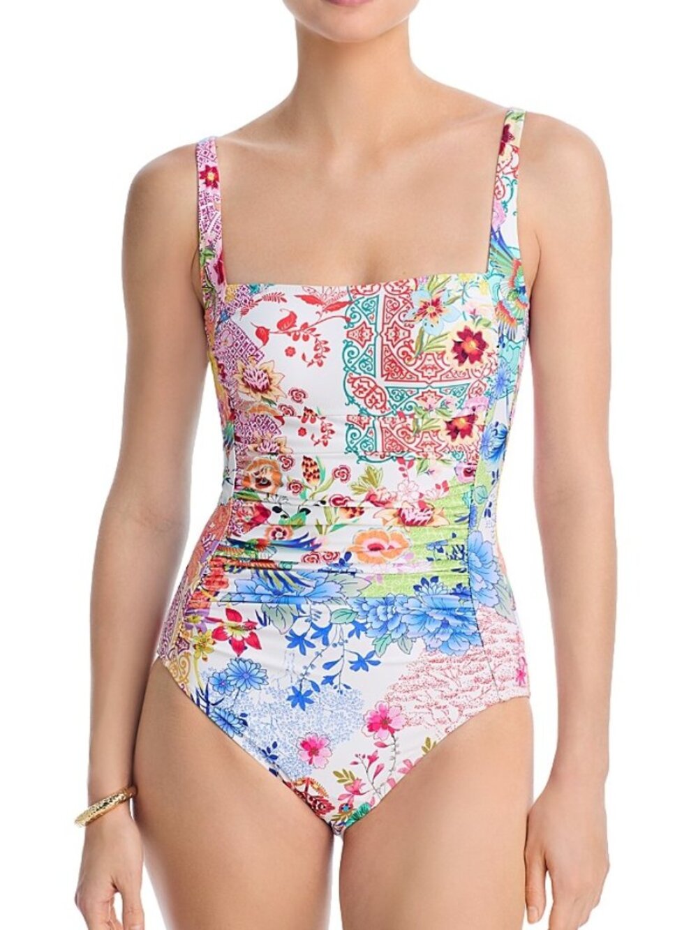 Johnny Was 'Marilyn' Ruched One-Piece Swimsuit, Paula Multicolor